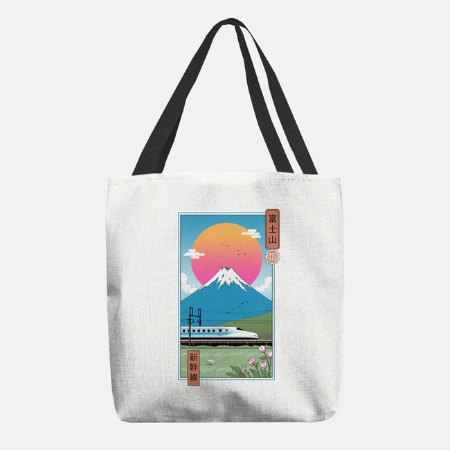 Shinkansen In Mt. Fuji-none basic tote bag-vp021