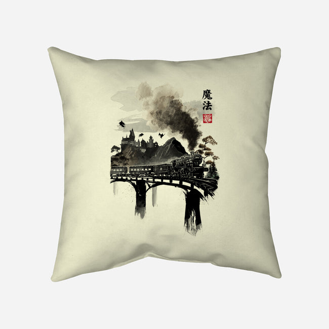 Train To School Of Magic-none removable cover w insert throw pillow-DrMonekers