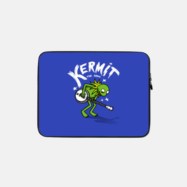 Banjoist Frog-none zippered laptop sleeve-Raffiti