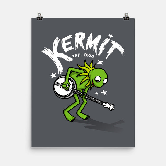 Banjoist Frog-none matte poster-Raffiti