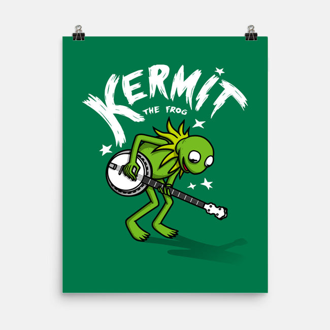 Banjoist Frog-none matte poster-Raffiti