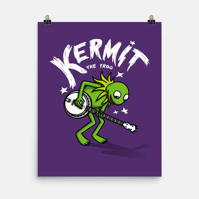 Banjoist Frog-none matte poster-Raffiti