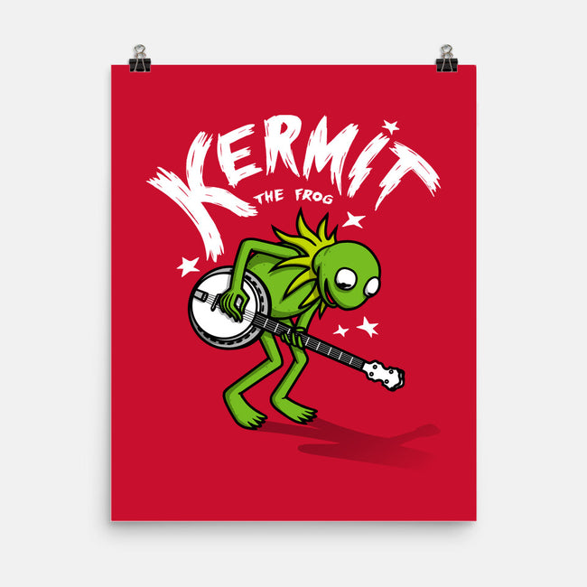 Banjoist Frog-none matte poster-Raffiti