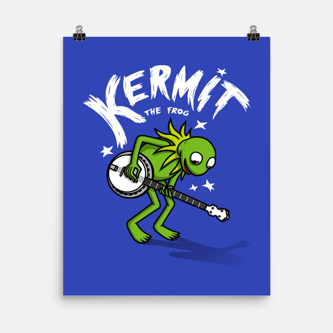 Banjoist Frog-none matte poster-Raffiti