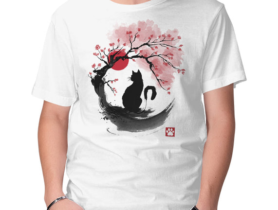 Sakura Cat Sumi-e