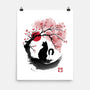 Sakura Cat Sumi-e-none matte poster-DrMonekers