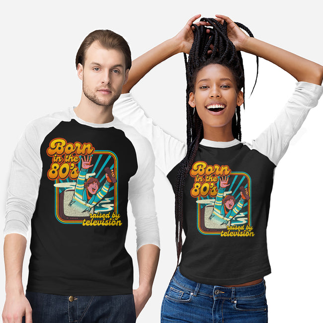 Raised By Television-unisex baseball tee-tobefonseca