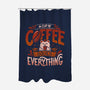 Coffee Solves Everything-none polyester shower curtain-eduely