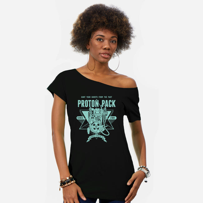 Hunting Ghosts From The Past-womens off shoulder tee-manospd