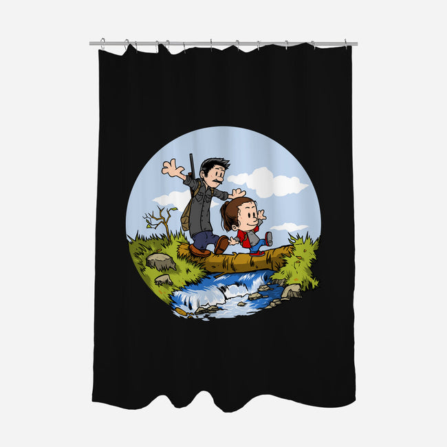Joel And Ellie Adventure-none polyester shower curtain-joerawks