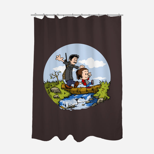 Joel And Ellie Adventure-none polyester shower curtain-joerawks