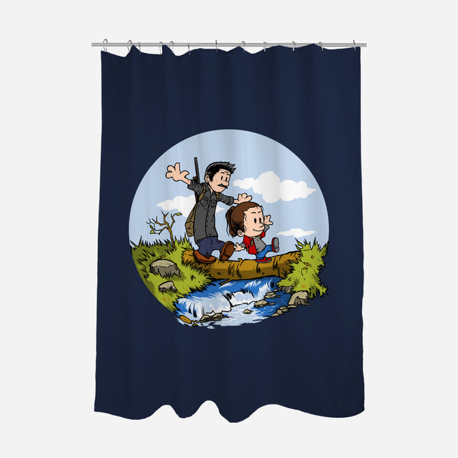 Joel And Ellie Adventure-none polyester shower curtain-joerawks