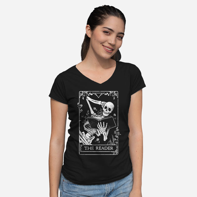 The Reader-womens v-neck tee-eduely
