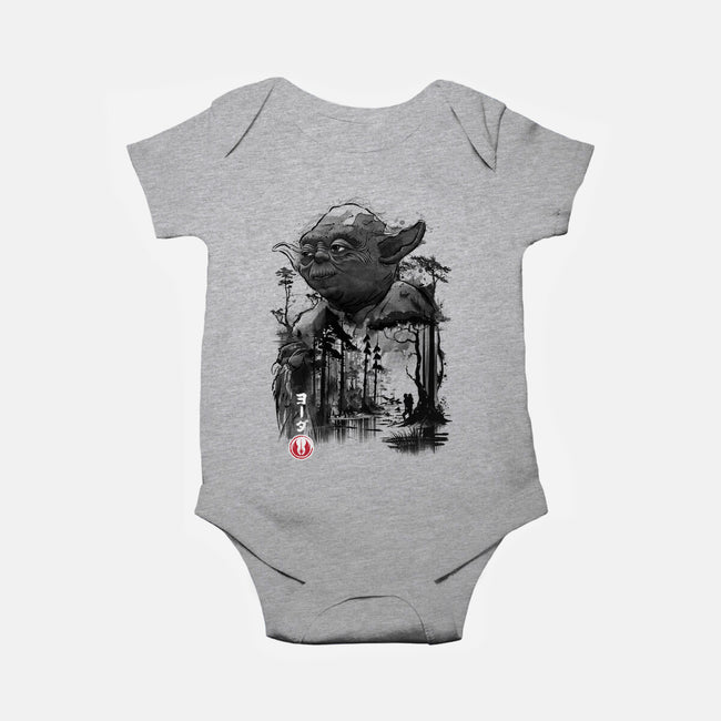 The Master In The Swamp Sumi-e-baby basic onesie-DrMonekers