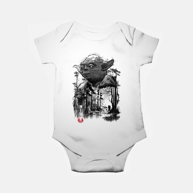 The Master In The Swamp Sumi-e-baby basic onesie-DrMonekers