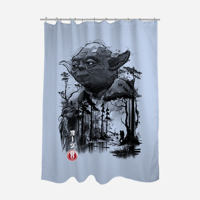 The Master In The Swamp Sumi-e-none polyester shower curtain-DrMonekers