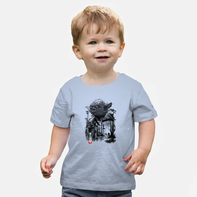 The Master In The Swamp Sumi-e-baby basic tee-DrMonekers