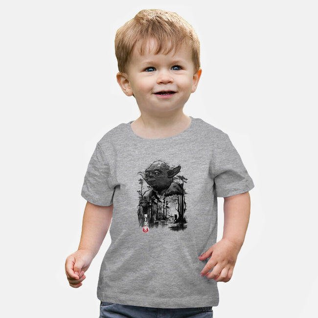 The Master In The Swamp Sumi-e-baby basic tee-DrMonekers