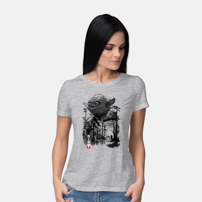 The Master In The Swamp Sumi-e-womens basic tee-DrMonekers