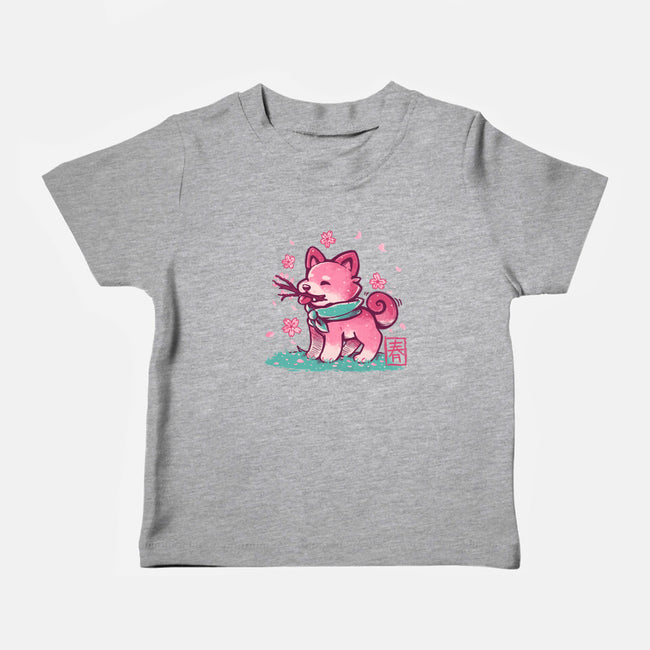 Spring Time Shiba-baby basic tee-TechraNova