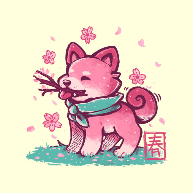 Spring Time Shiba-none fleece blanket-TechraNova