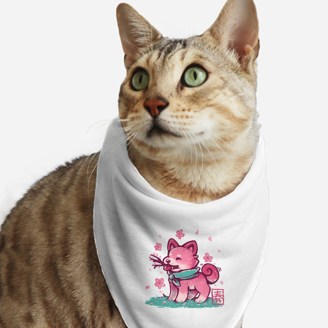 Spring Time Shiba-cat bandana pet collar-TechraNova