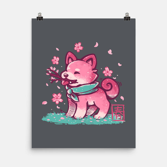 Spring Time Shiba-none matte poster-TechraNova