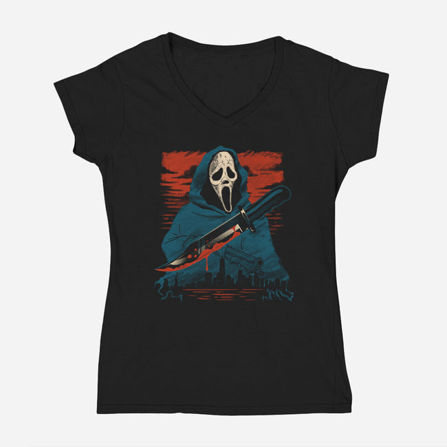 Stabbed City-womens v-neck tee-estudiofitas