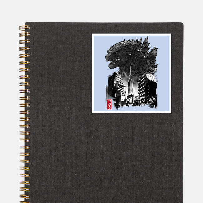 Godzilla Sumi-e-none glossy sticker-DrMonekers