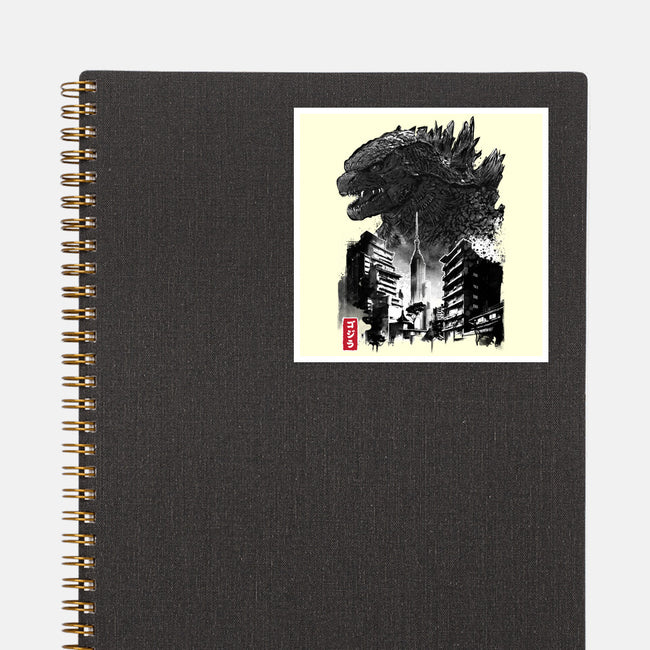 Godzilla Sumi-e-none glossy sticker-DrMonekers