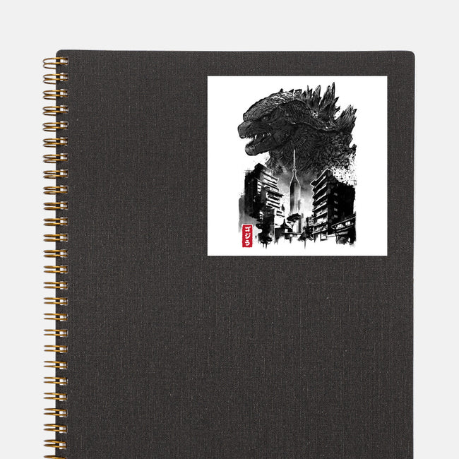 Godzilla Sumi-e-none glossy sticker-DrMonekers