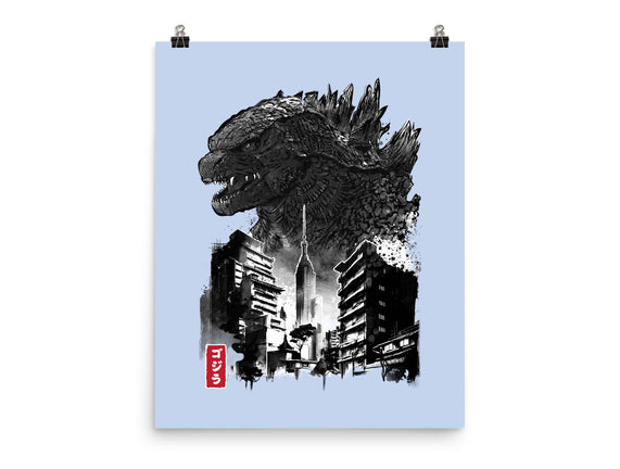 Godzilla Sumi-e