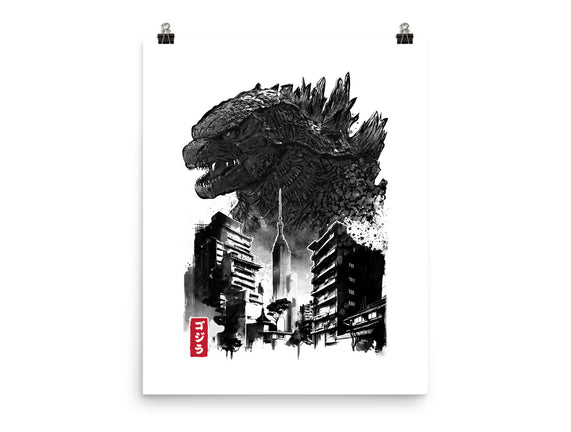 Godzilla Sumi-e