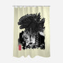 Godzilla Sumi-e-none polyester shower curtain-DrMonekers