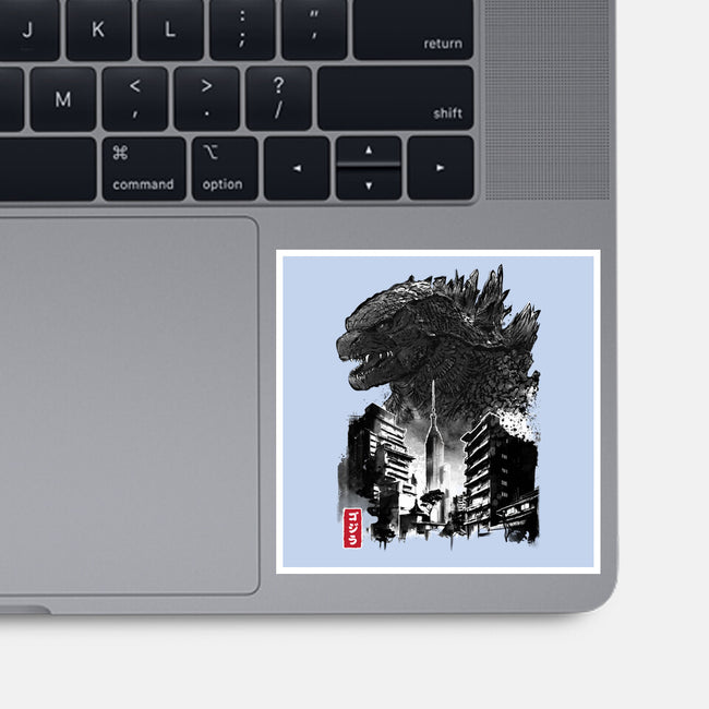 Godzilla Sumi-e-none glossy sticker-DrMonekers