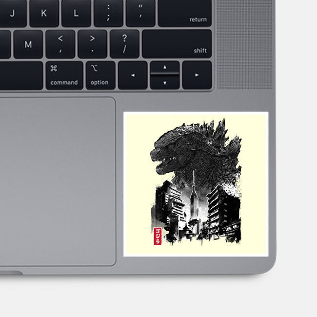 Godzilla Sumi-e-none glossy sticker-DrMonekers