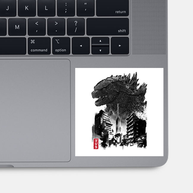 Godzilla Sumi-e-none glossy sticker-DrMonekers