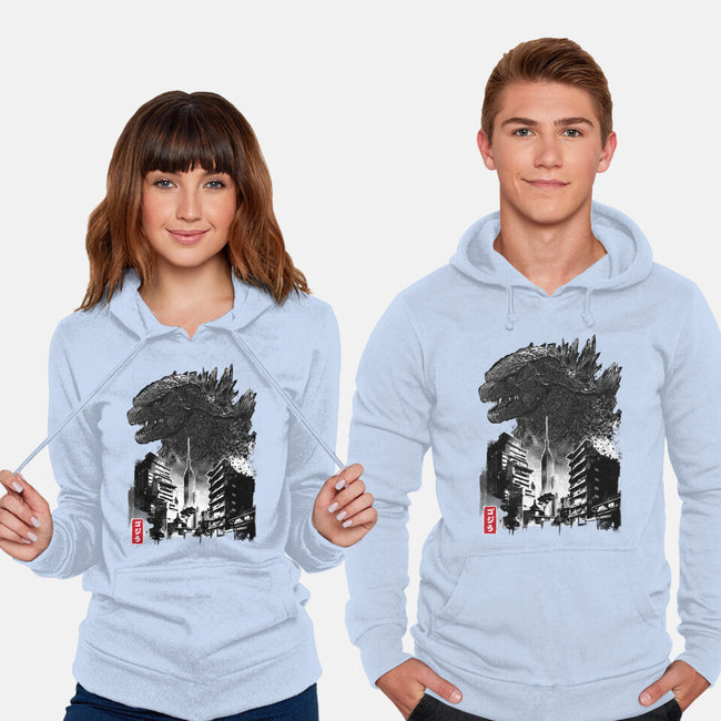 Godzilla Sumi-e-unisex pullover sweatshirt-DrMonekers