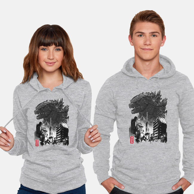 Godzilla Sumi-e-unisex pullover sweatshirt-DrMonekers