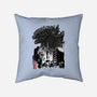 Godzilla Sumi-e-none removable cover w insert throw pillow-DrMonekers