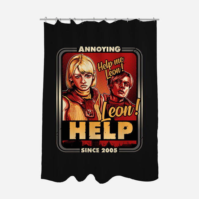 Leon Help-none polyester shower curtain-daobiwan