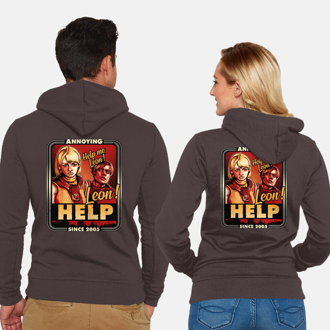 Leon Help-unisex zip-up sweatshirt-daobiwan