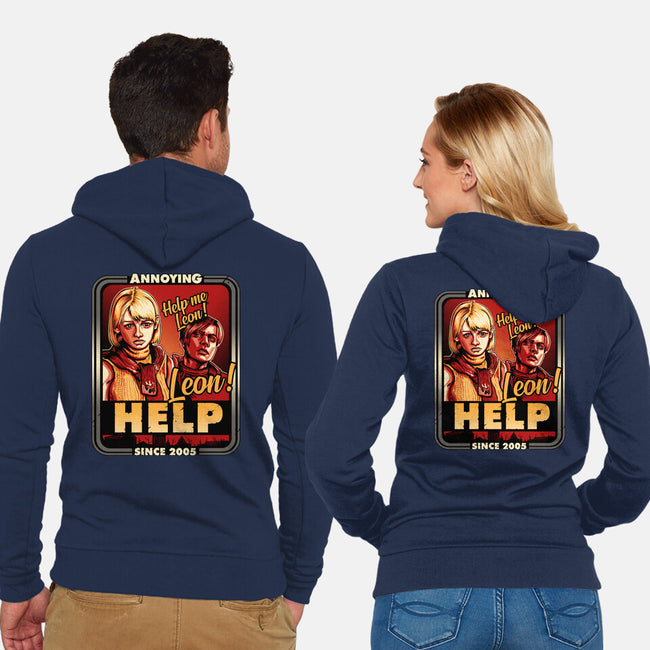 Leon Help-unisex zip-up sweatshirt-daobiwan