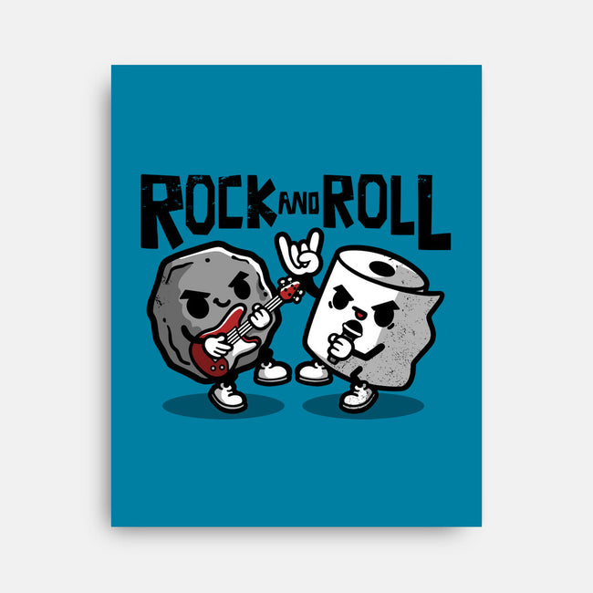 Rock And Toilet Roll-none stretched canvas-NemiMakeit