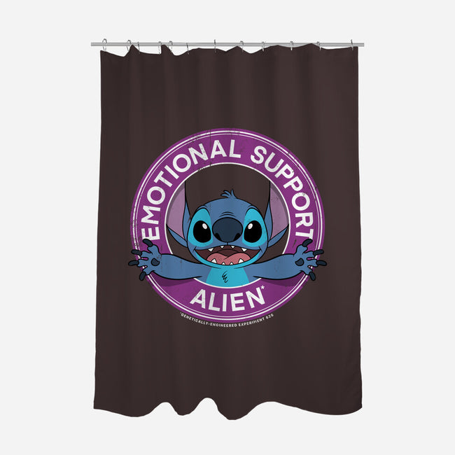 Emotional Support Alien-none polyester shower curtain-drbutler