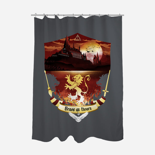House Of Bravery Badge-none polyester shower curtain-dandingeroz