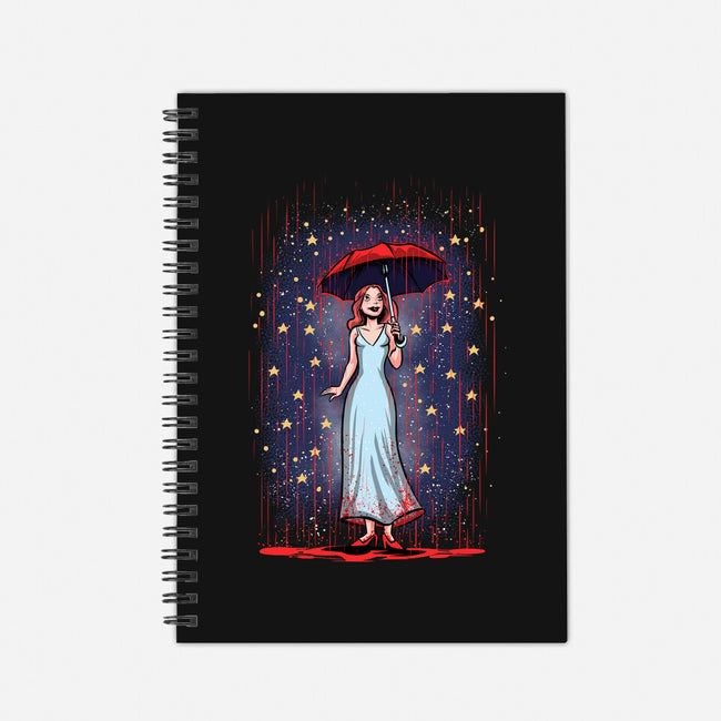 Carrie In The Rain-none dot grid notebook-zascanauta