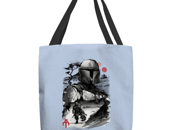 Bounty Hunter In The Desert Sumi-e