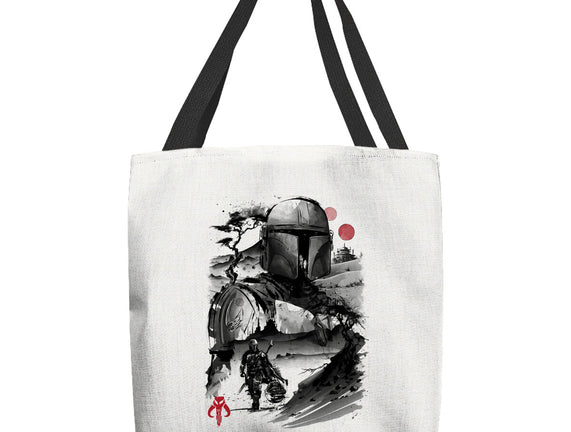 Bounty Hunter In The Desert Sumi-e