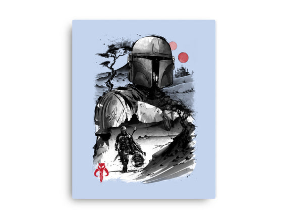 Bounty Hunter In The Desert Sumi-e